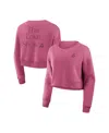 Fanatics Women's Pink Los Angeles Lakers Studio Premium Cropped Pullover Sweatshirt In Pink