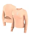 Fanatics Women's Pink San Francisco Giants Studio Fitted Long Sleeve Gym Top In Light Pink