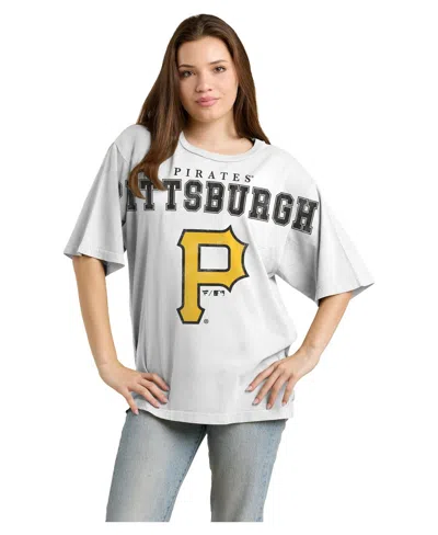Fanatics Women's Pittsburgh Pirates Relaxed Big Text Oversized Graphic Cotton T-shirt In Gray