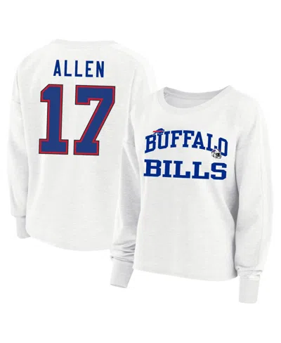 Fanatics Women's Plus Size Buffalo Bills Josh Allen Oversized Crewneck Sweatshirt In White