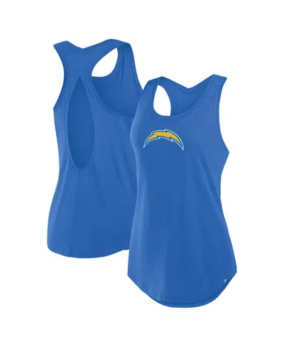 Fanatics Women's Powder Blue Los Angeles Chargers Iron Fan Tank Top