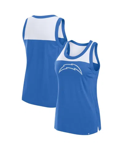 Fanatics Women's Powder Blue Los Angeles Chargers Sequin Tank Top In Powder Blue,white