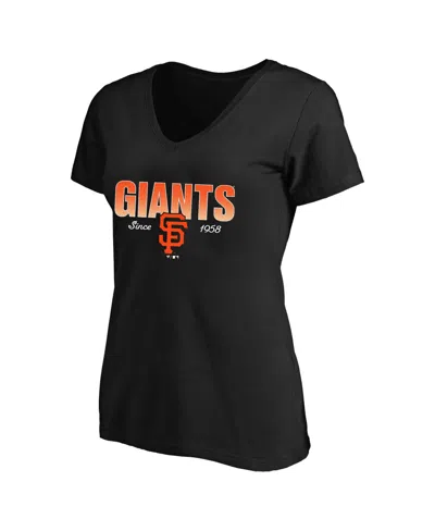 Fanatics Women's Profile Black San Francisco Giants Plus Size Wordmark V-neck T-shirt