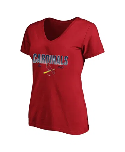 Fanatics Women's Profile Red St. Louis Cardinals Plus Size Wordmark V-neck T-shirt