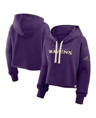 Fanatics Women's Purple Baltimore Ravens Oversized Hometown Heritage Cropped Hoodie