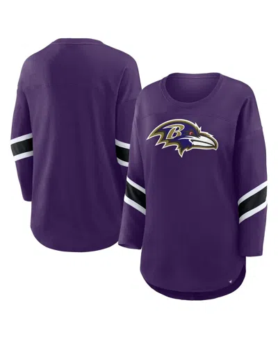Fanatics Women's Purple Baltimore Ravens Redzone 3/4-sleeve T-shirt