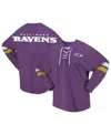 Fanatics Women's Purple Baltimore Ravens Spirit Jersey Lace-up V-neck Long Sleeve T-shirt In Purple