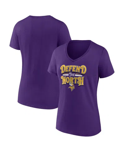 Fanatics Women's Purple Minnesota Vikings Back Home Again V-neck T-shirt