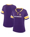 Fanatics Women's Purple Minnesota Vikings Redzone Draw Play Athena Lace-up T-shirt In Blue