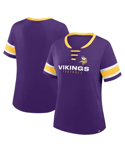 Fanatics Women's Purple Minnesota Vikings Redzone Draw Play Athena Lace-up T-shirt In Blue