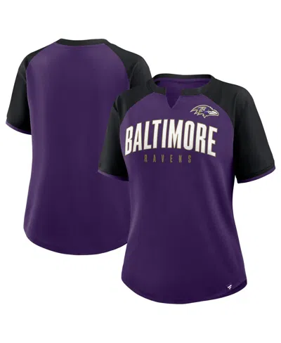 Fanatics Women's Purple/black Baltimore Ravens Height Advantage T-shirt