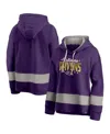 Fanatics Women's Purple/gray Baltimore Ravens Huddle Up Fundamental Fleece Color Block Pullover Hoodie