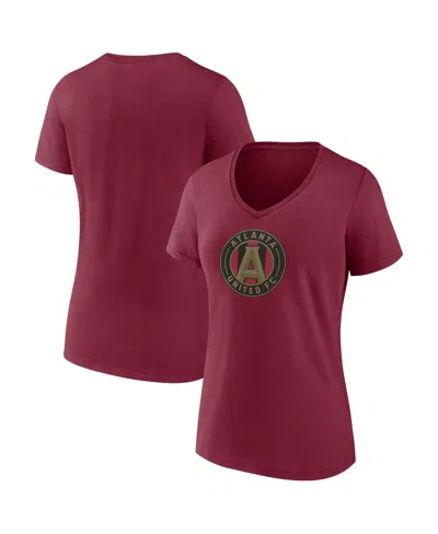 Fanatics Women's Red Atlanta United Fc Logo V-neck T-shirt
