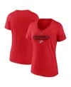 Fanatics Women's Red Carolina Hurricanes Authentic Pro Core Primary V-neck T-shirt In Red