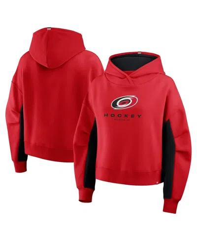Fanatics Women's Red Carolina Hurricanes Back Check Boxy Hoodie