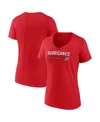 Fanatics Women's Red Carolina Hurricanes V-neck T-shirt In Red