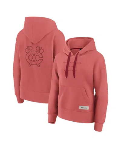 FANATICS WOMEN'S RED CHICAGO BLACKHAWKS ELEMENTS FUTURE GROUND SUBTLE TONAL PULLOVER HOODIE