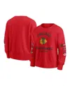Fanatics Women's Red Chicago Blackhawks Go Team Pullover Sweatshirt In Red