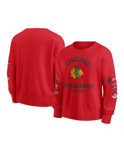 Fanatics Women's Red Chicago Blackhawks Go Team Pullover Sweatshirt