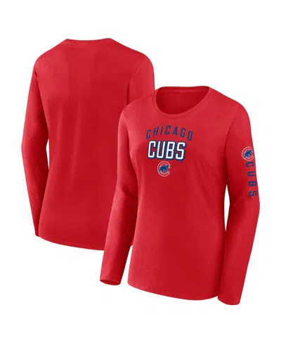 Fanatics Women's Red Chicago Cubs Team Long Sleeve T-shirt