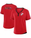 Fanatics Women's Red Cincinnati Reds Cooperstown Collection League Diva Raglan V-neck T-shirt In Red