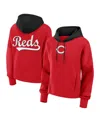 Fanatics Women's Red Cincinnati Reds Oversized High Hip Legacy Fleece Pullover Hoodie In Red