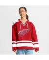Fanatics Women's Red Detroit Red Wings Icing Long Sleeve Lace Up Sweatshirt In Red