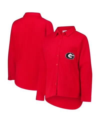 Fanatics Women's Red Georgia Bulldogs Plus Size Button-up Shacket