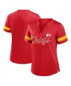 Fanatics Women's Red Kansas City Chiefs Play Script Lace-up T-shirt In Red