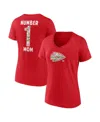 Fanatics Women's Red Kansas City Chiefs Plus Size Mother's Day Floral V-neck T-shirt In Red