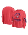 Fanatics Women's Red Montreal Canadiens Oversized Vintage Go Team Pullover Sweatshirt In Red