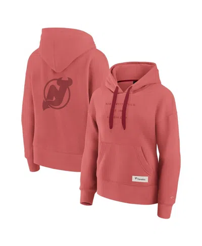 Fanatics Women's Red New Jersey Devils Elements Future Ground Subtle Tonal Pullover Hoodie In Animal Print