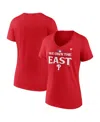 Fanatics Women's Red Philadelphia Phillies 2024 Nl East Division Champions Plus Size Locker Room T-shirt In Red
