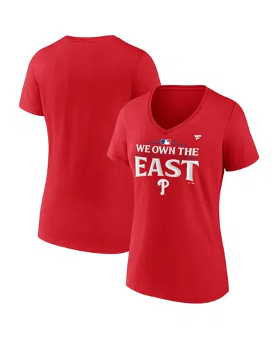 Fanatics Women's Red Philadelphia Phillies 2024 Nl East Division Champions Plus Size Locker Room T-shirt
