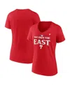 Fanatics Women's Red Philadelphia Phillies 2024 Nl East Division Champions Plus Size Locker Room T-shirt In Red