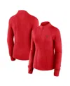 Fanatics Women's Red Philadelphia Phillies Elements Raglan Tri-blend Quarter-zip Top In Red