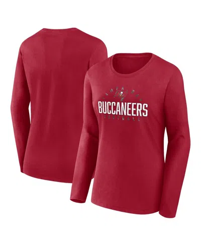 Fanatics Women's Red Tampa Bay Buccaneers Plus Size Foiled Play Long Sleeve T-shirt