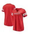 Fanatics Women's Red Toronto Fc True Classics Full Force Raglan Tri-blend Notch Neck T-shirt In Red