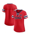 Fanatics Women's Red Washington Capitals Iconic Athena Lace-up T-shirt In Red