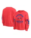 Fanatics Women's Red Washington Capitals Oversized Vintage Go Team Pullover Sweatshirt In Red