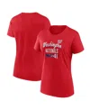 Fanatics Women's Red Washington Nationals Logo Fitted T-shirt In Red