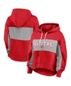 Fanatics Women's Red Wisconsin Badgers Filled Stat Sheet Pullover Hoodie In Red