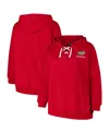 Fanatics Women's Red Wisconsin Badgers Plus Size Scripy Lace-up V-neck Hoodie