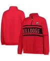 Fanatics Women's Red/black Georgia Bulldogs Plus Size Quarter-zip Pullover Hoodie In Red