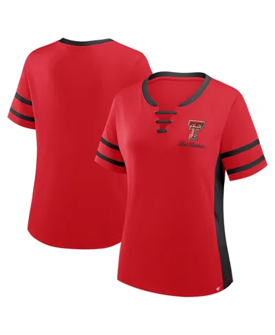 Fanatics Women's Red/black Texas Tech Red Raiders Be Fearless Athena Lace-up T-shirt