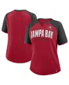 Fanatics Women's Red/pewter Tampa Bay Buccaneers Height Advantage T-shirt In Red