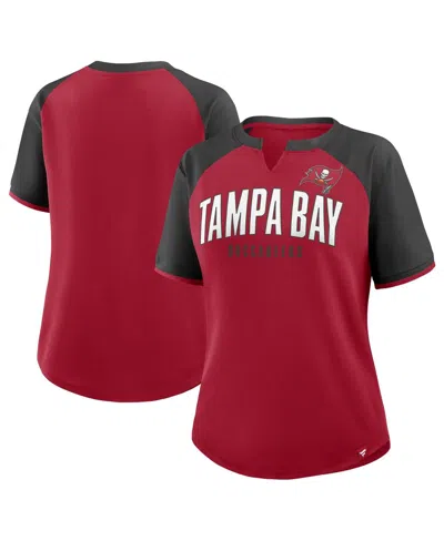 Fanatics Women's Red/pewter Tampa Bay Buccaneers Height Advantage T-shirt