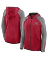Fanatics Women's Red/pewter Tampa Bay Buccaneers Redzone End Around Pass Raglan Full-zip Hoodie In Burgundy
