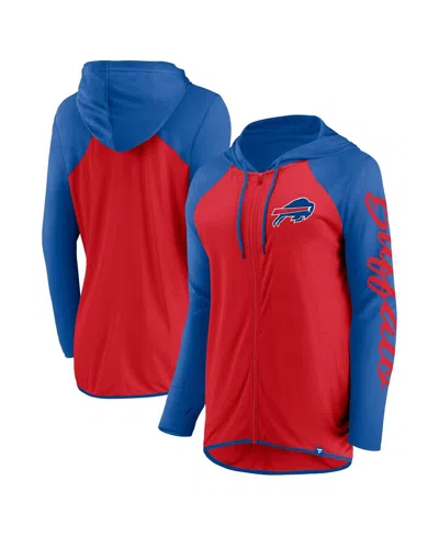 Fanatics Women's Red/royal Buffalo Bills Script Full-zip Hoodie In Red,royal
