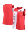 Fanatics Women's Red/white Kansas City Chiefs Script Colorblock Tank Top In Red,white